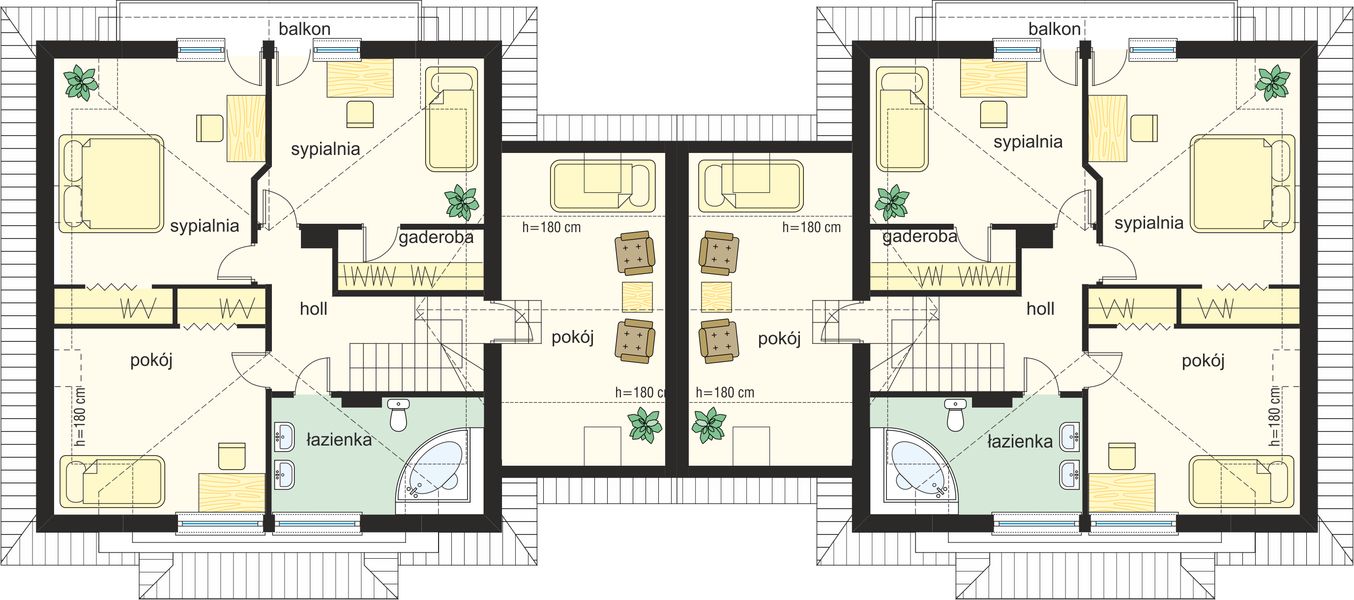 Poddasze projektu Dom Na Medal - Bliźniak