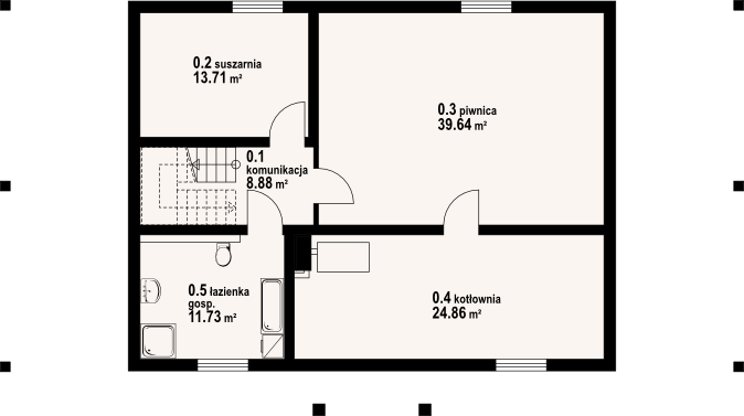 Piwnica projektu Chmielniki małe 39 dw