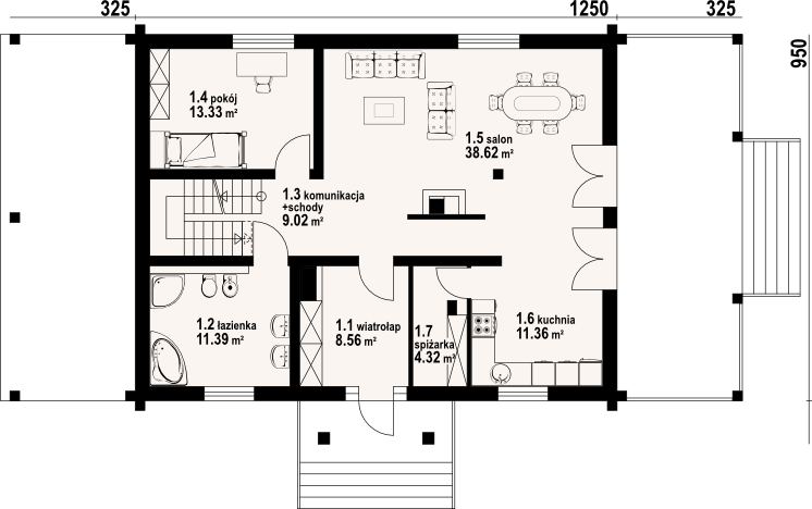 Parter projektu Chmielniki małe 39 dw