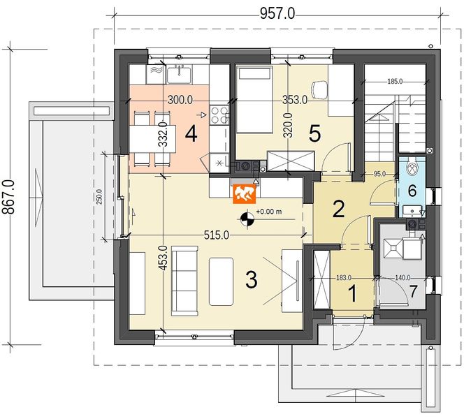 Parter projektu Pinczer 1 bez garażu