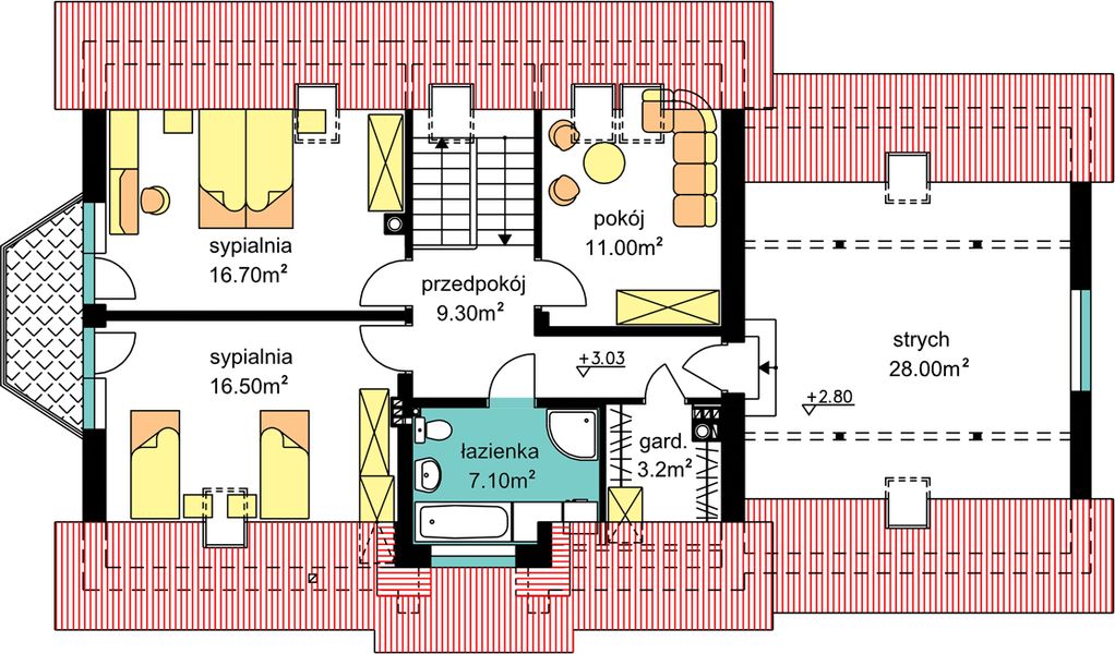 Poddasze projektu BW-27 wariant 3
