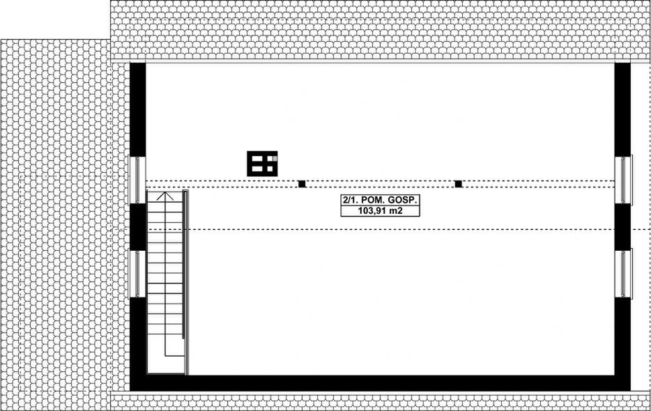 Poddasze projektu G316 - Budynek garażowo - gospodarczy