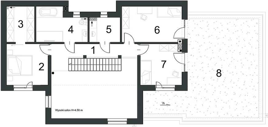 Piętro 1 projektu Atrakcyjny D19