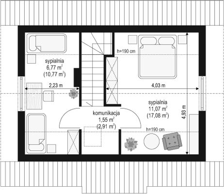 Poddasze projektu Sosenka