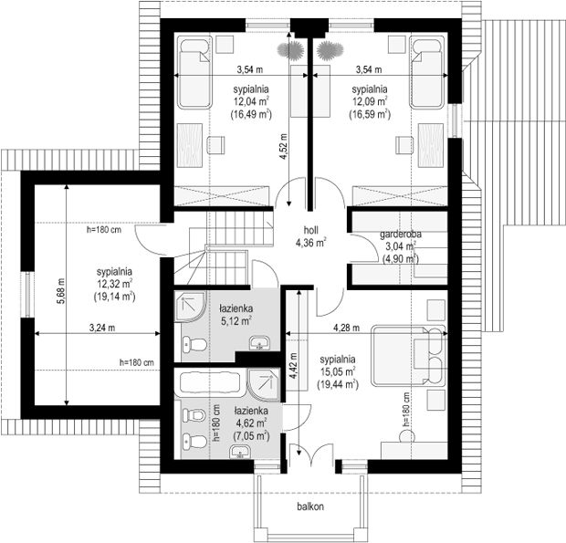 Poddasze projektu Wiosenny