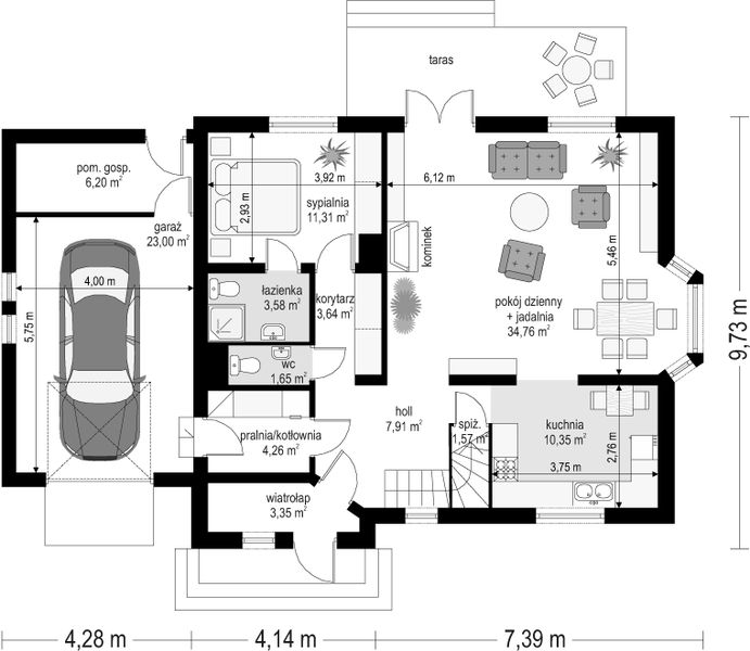 Parter projektu Zgrabny z przedsionkiem