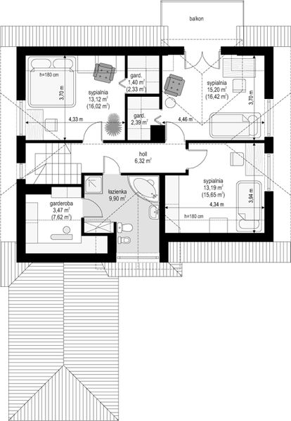 Poddasze projektu Pogodny 4