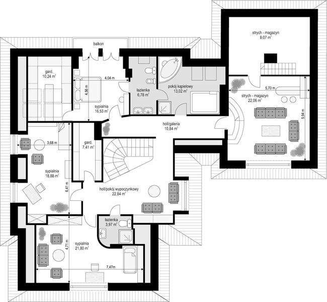 Poddasze projektu Rezydencja