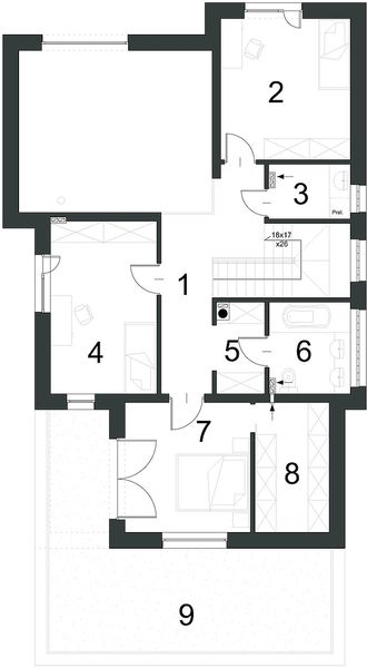 Piętro 1 projektu Dynamiczny D22