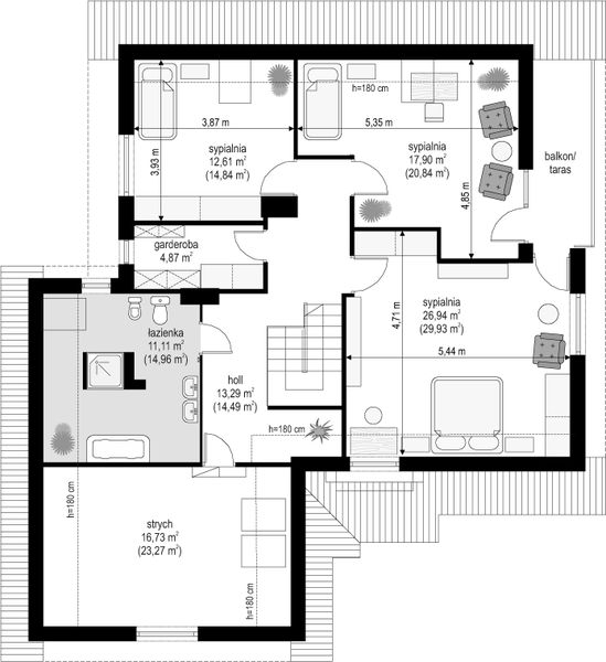 Poddasze projektu Zalesie