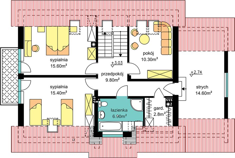 Poddasze projektu BW-27 wariant 6