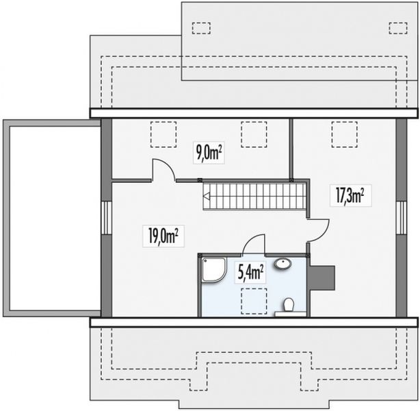 Poddasze projektu Małgosia FF garaż