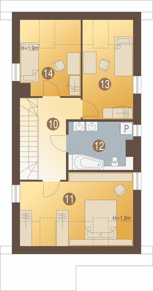 Poddasze projektu Azalia bez garażu [B]