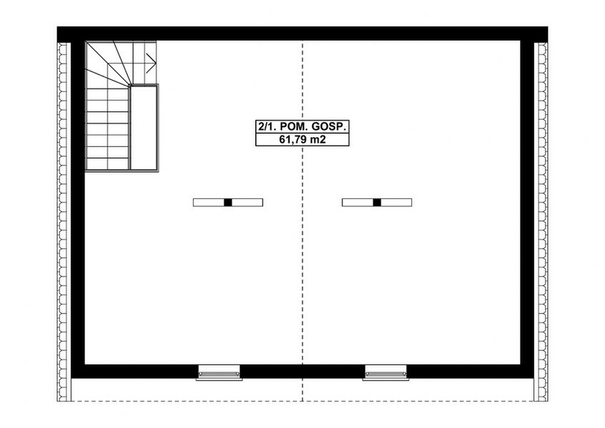 Poddasze projektu G321 - Budynek gospodarczy