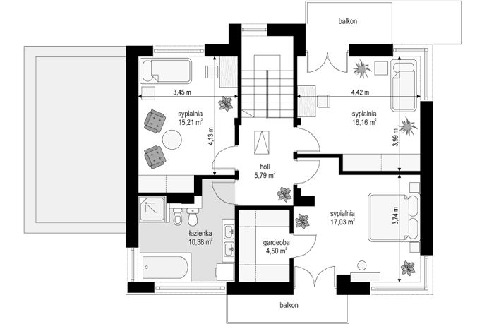 Piętro 1 projektu Nieduży