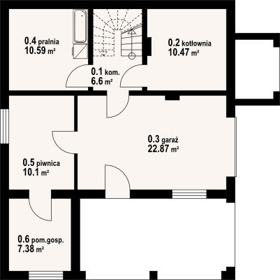 Piwnica projektu Jaworzynka nowa mg