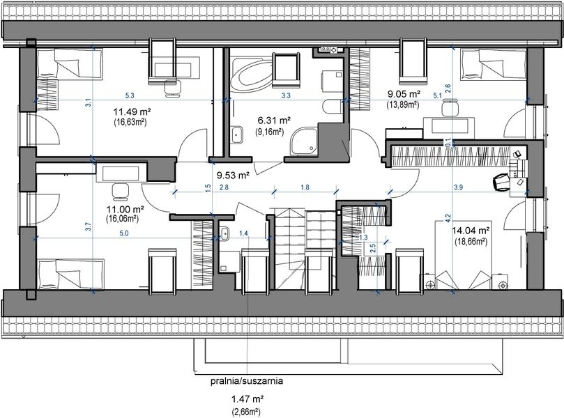 Poddasze projektu Domidea 60 dG w2