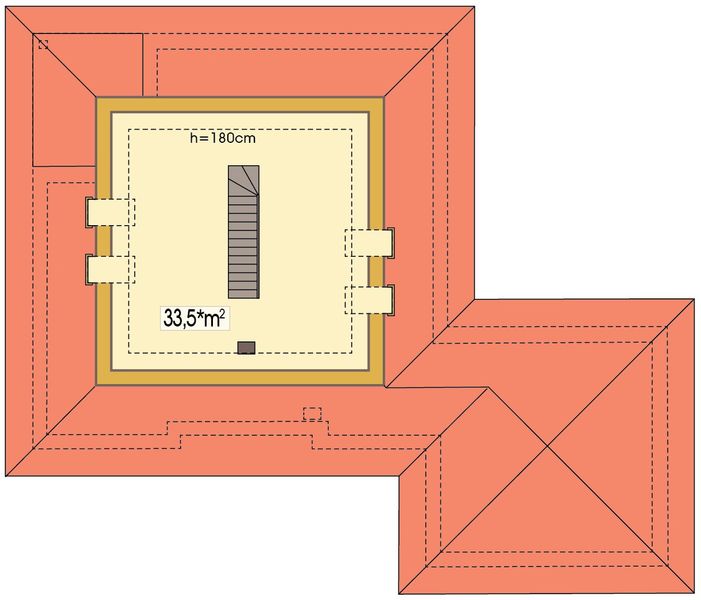 Poddasze projektu Bella wersja C z podwójnym garażem paliwo stałe