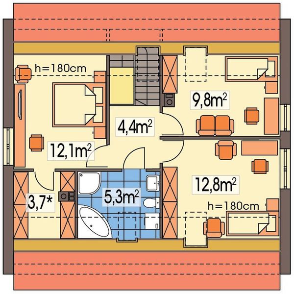 Poddasze projektu Cornelia wersja A paliwo stałe