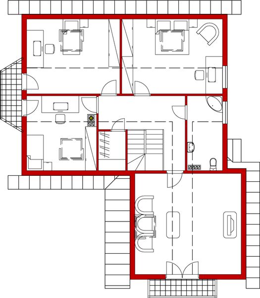 Poddasze projektu Domek Dębowy (027 ES+G)