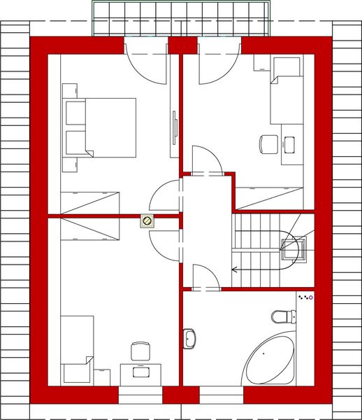 Poddasze projektu Domek Klonowy ET (030 ET)