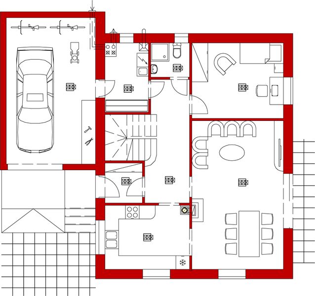 Parter projektu Domek Modrzewiowy ES (007 ES+G)