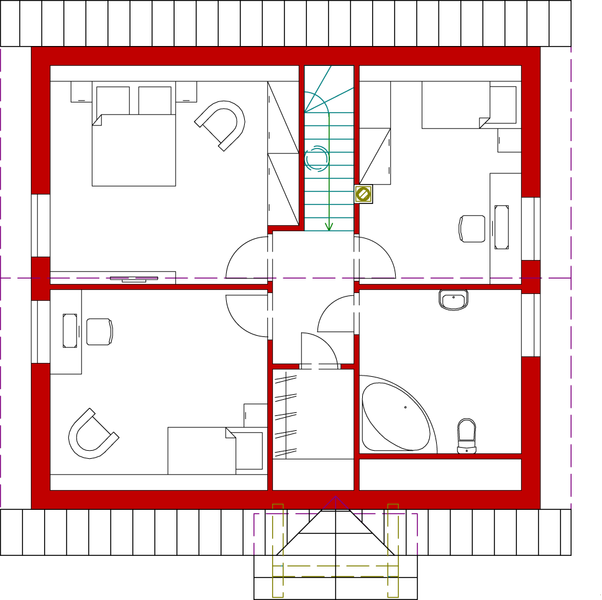 Poddasze projektu Domek Nieduży (010 ES)