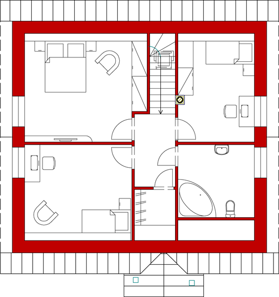Poddasze projektu Domek Nieduży ET (010 ET)