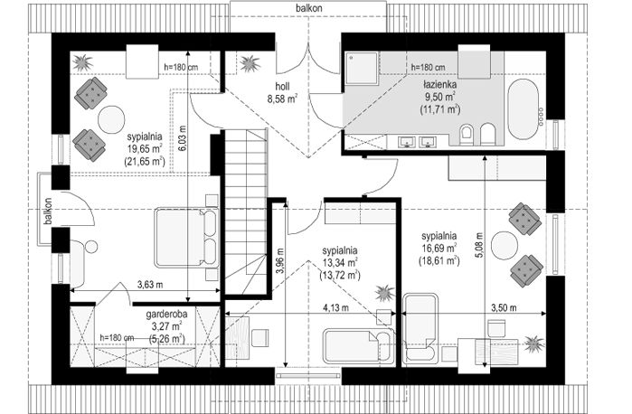 Poddasze projektu Koniczynka