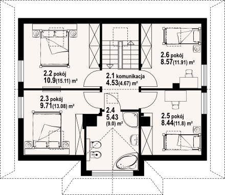 Poddasze projektu Jurgów dws