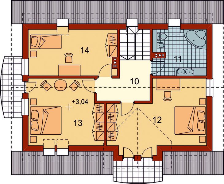 Poddasze projektu Sznaucer 2 z garażem
