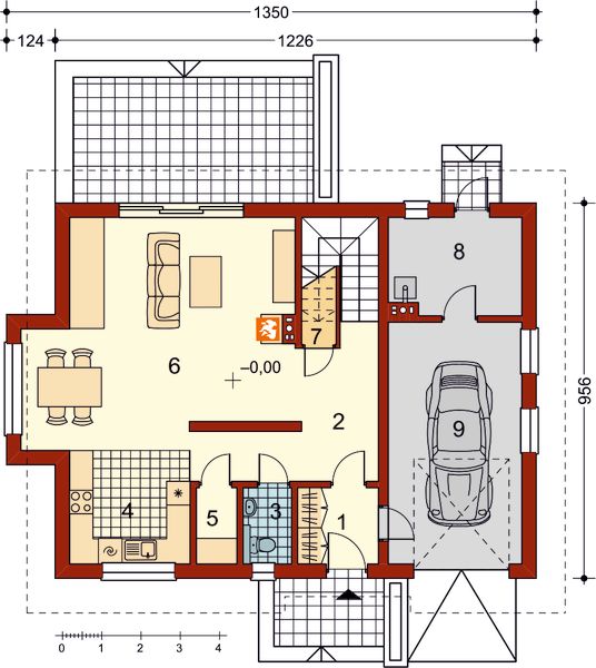 Parter projektu Sznaucer 3 z garażem