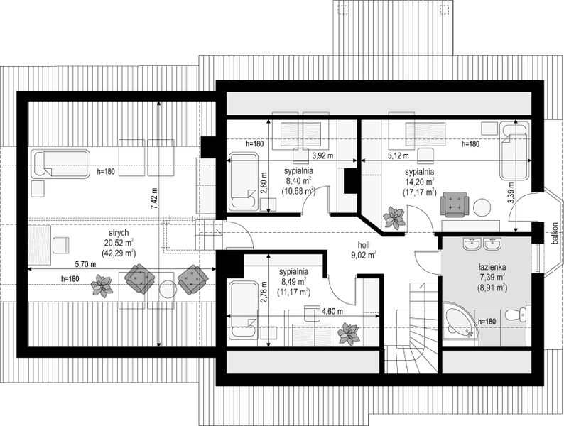 Poddasze projektu Bryza 2