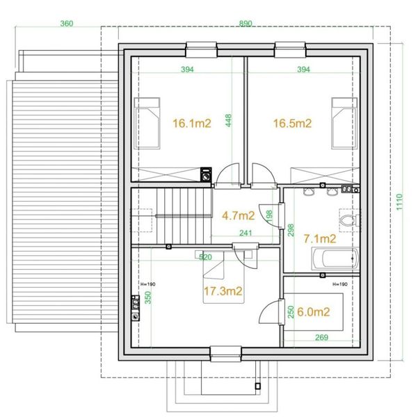 Poddasze projektu eko Typowy 7