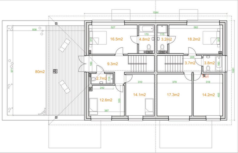 Piętro 1 projektu eko Typowy 8