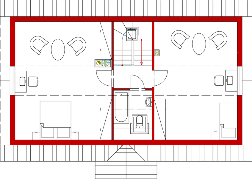 Poddasze projektu Domek Bieszczadzki (018 SK)