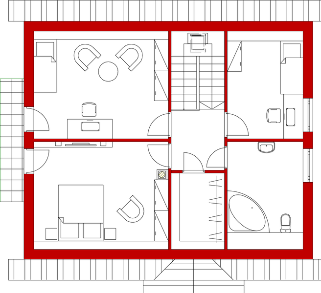 Poddasze projektu Domek domek Prosty ESs (009 ES)