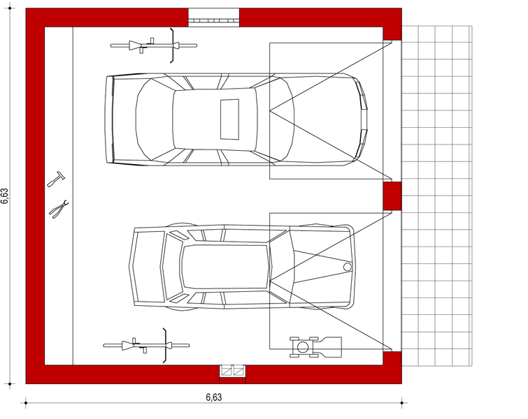 Parter projektu Garaż dwustanowiskowy G-35.64
