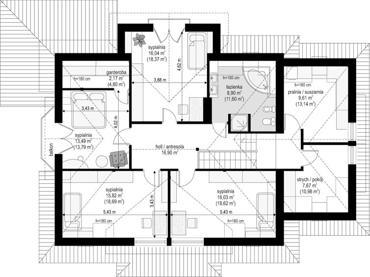 Poddasze projektu Rubin 3