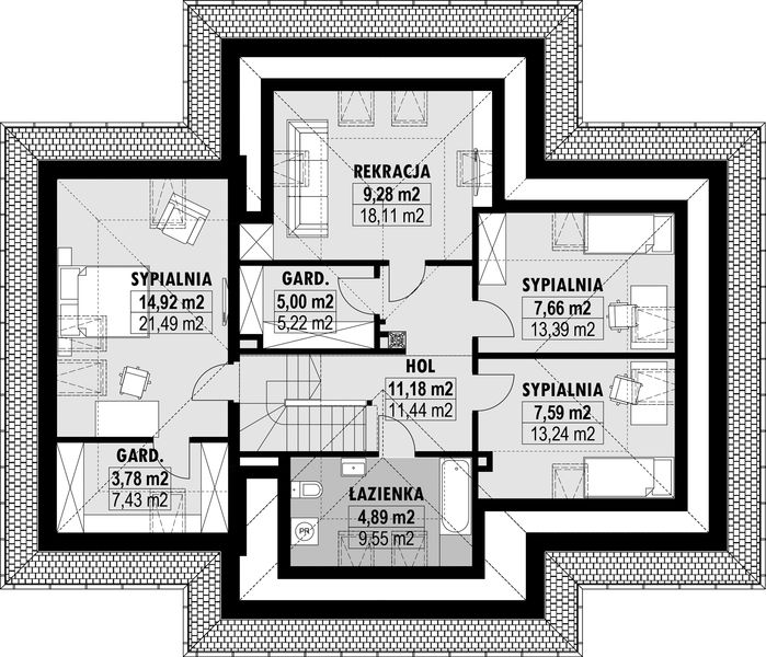Poddasze projektu E-190