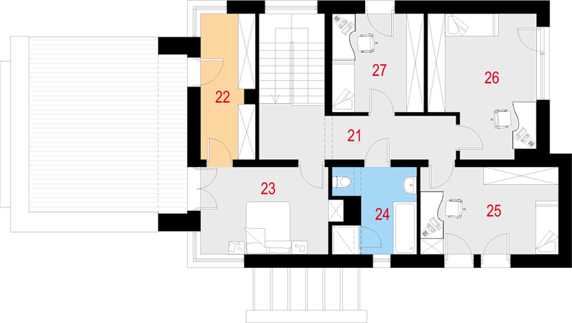 Piętro 1 projektu Audax I PG2