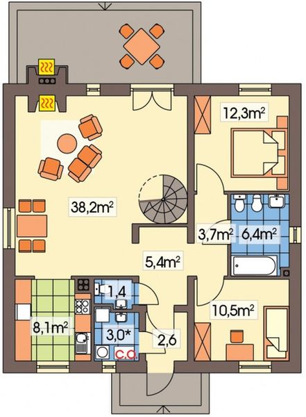 Parter projektu Magda wersja A bez garażu