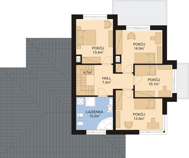 Piętro 1 projektu APS 266 + 2G