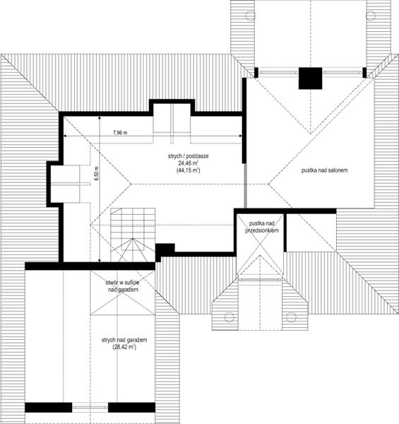 Poddasze projektu Dom na Parkowej