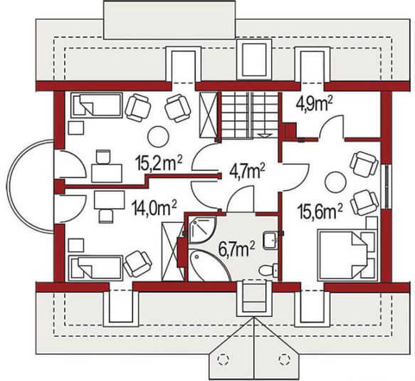 Poddasze projektu Ewa 2A