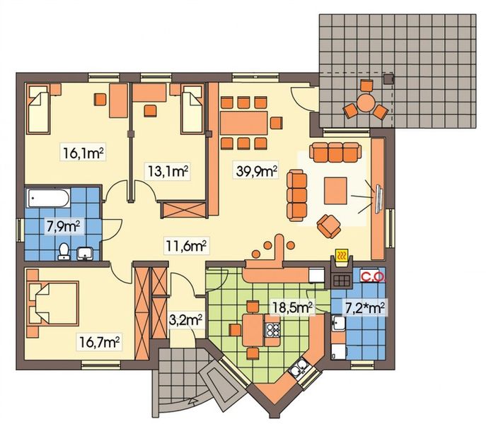Parter projektu IRYS 17-30 paliwo stałe wariant A bez garażu