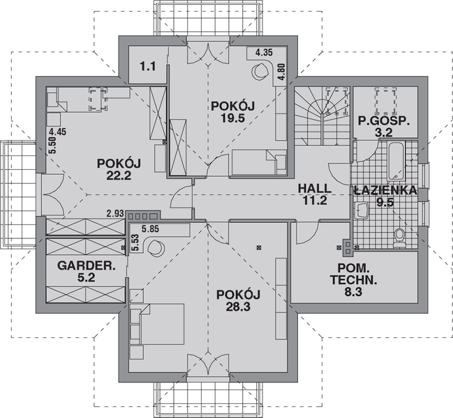 Poddasze projektu Dom 219