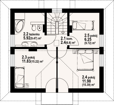 Poddasze projektu Jaworzynka nowa 3