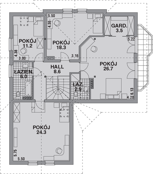 Poddasze projektu Dom 225