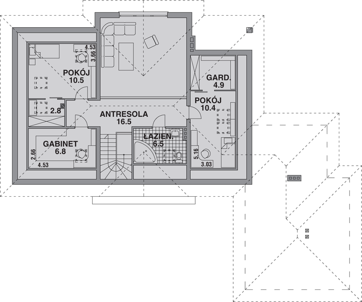 Poddasze projektu Dom 240